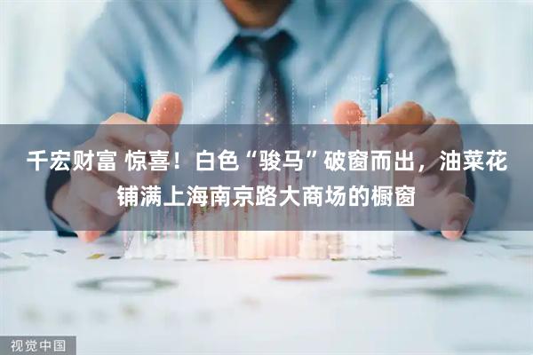 千宏财富 惊喜！白色“骏马”破窗而出，油菜花铺满上海南京路大商场的橱窗